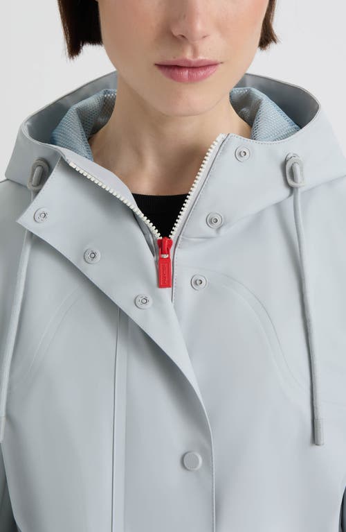 Hunter Abbey Short Rubberized Rain Jacket In Gray
