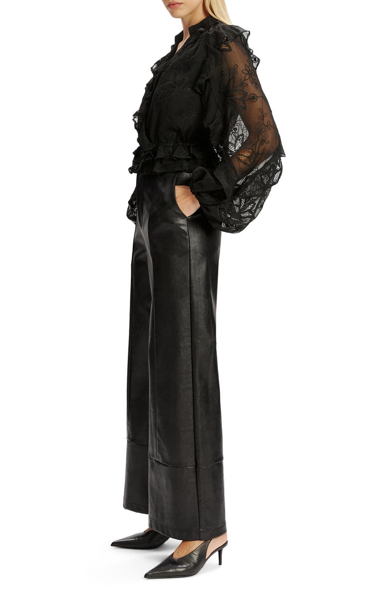 Bardot Embroidered Frill Top, Alternate, color, 