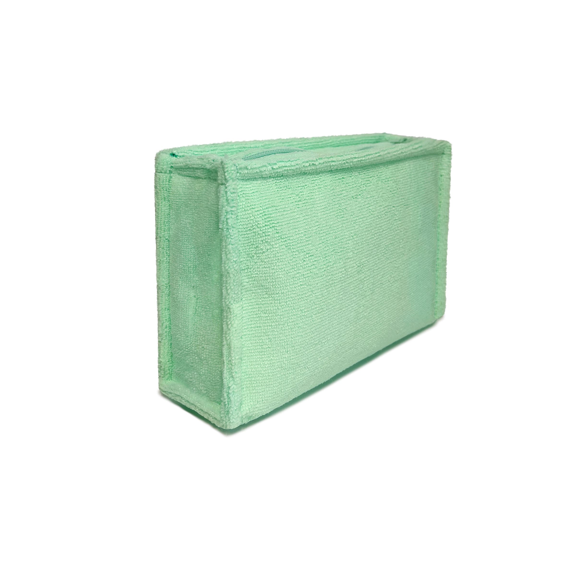 Youzey Seafoam Block Velvet Cosmetic Bag, Alternate, color, Bright Green