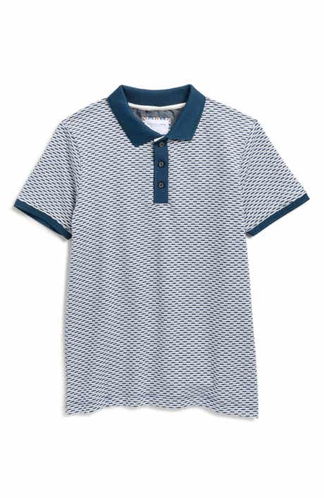 DENIM AND FLOWER Kids' Contrast Trim Cotton Knit Polo