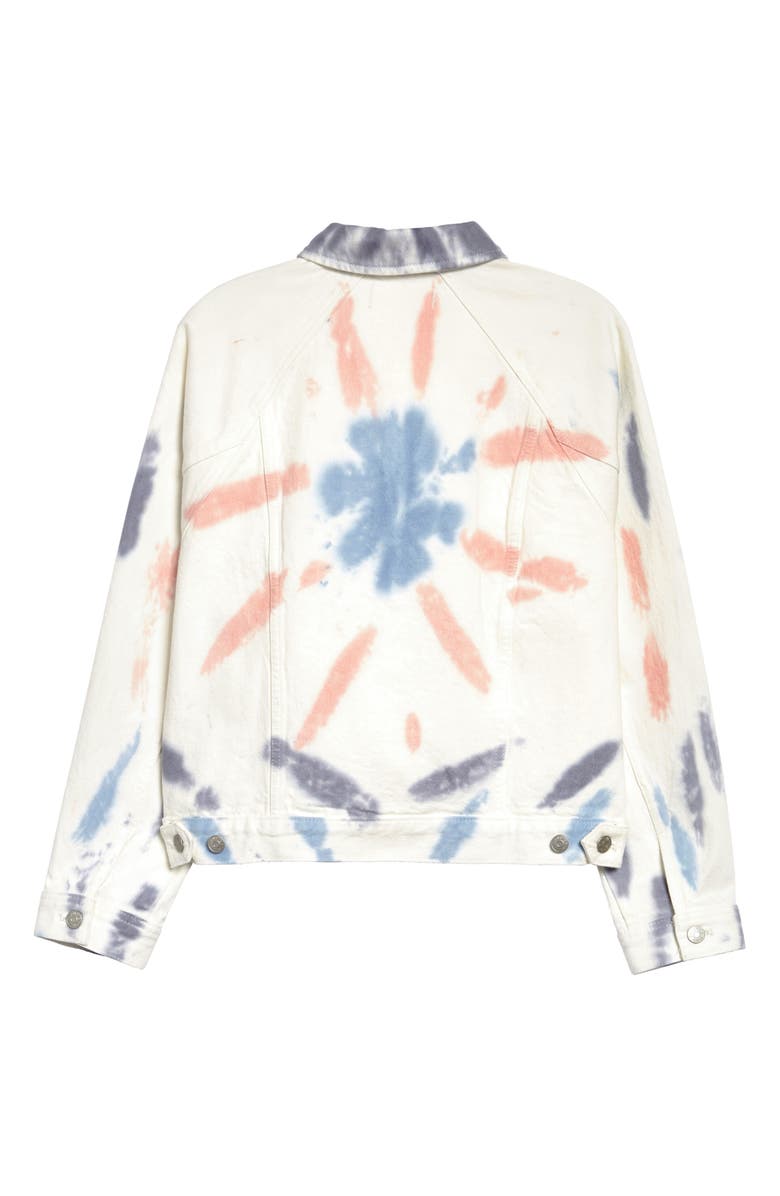 Madewell Tie Dye Raglan Oversize Denim Jacket, Alternate, color, 