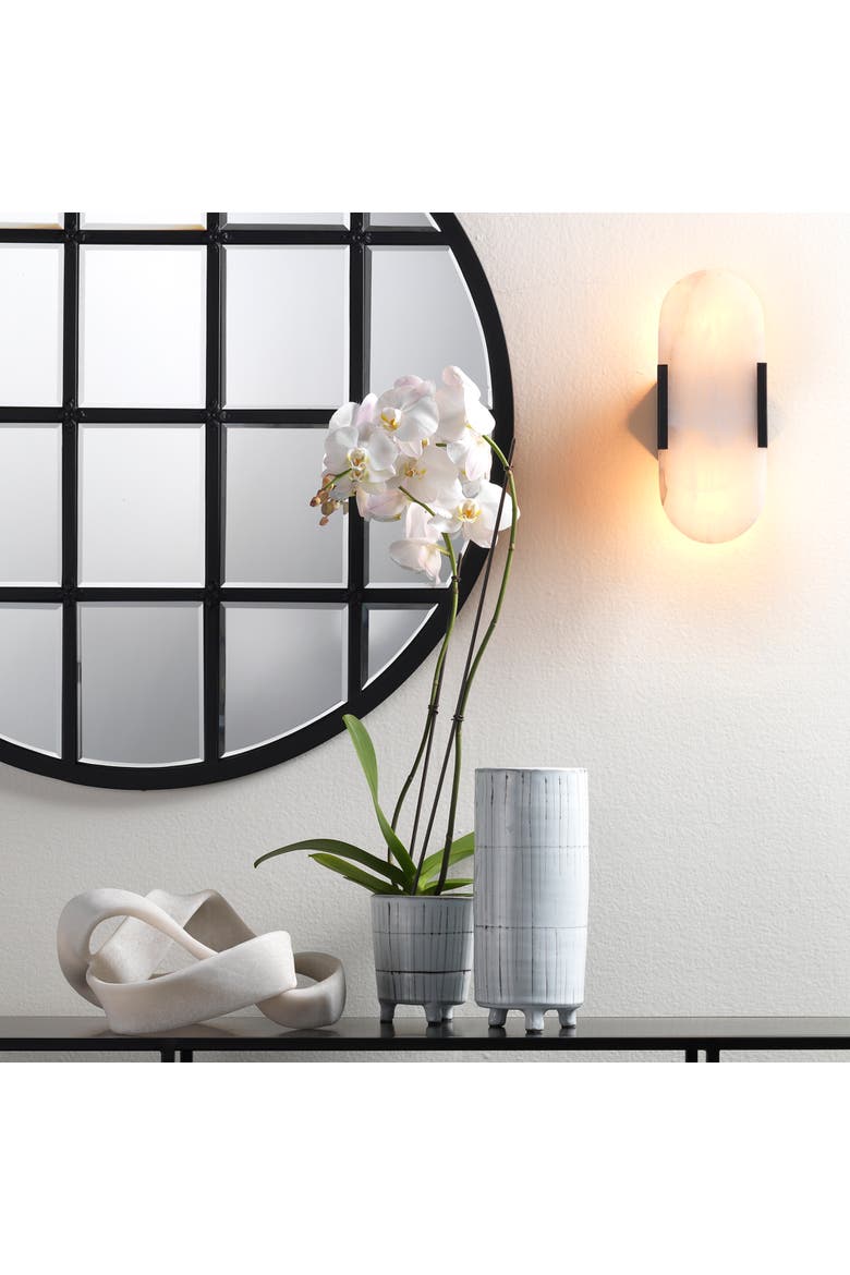 Delphi 2-Light Alabaster Wall Sconce, Antique Brass Metal, Alternate, color, Oil Rubbed Bronze