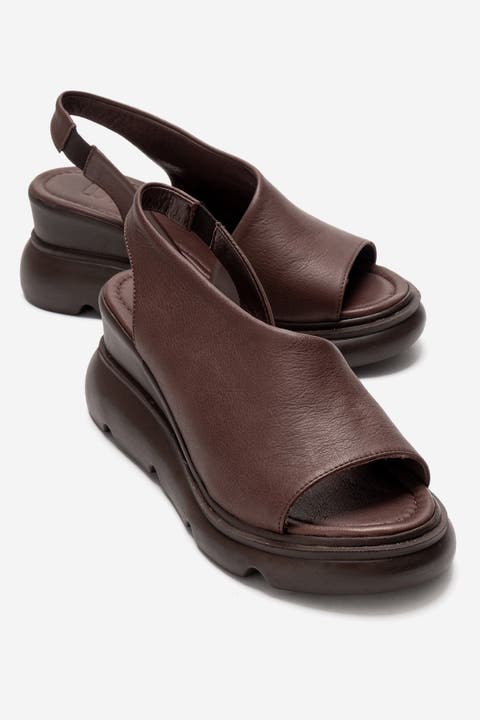 Agusto Leather Platform Sandal