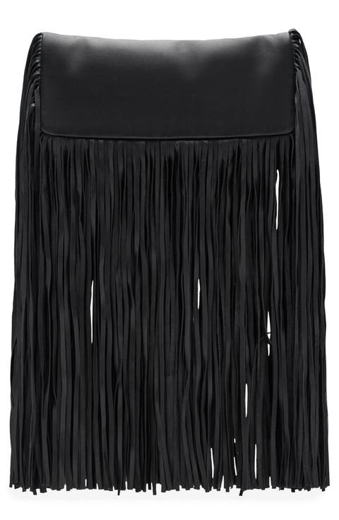 Fringe Leather Clutch