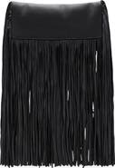 MANGO Fringe Leather Clutch