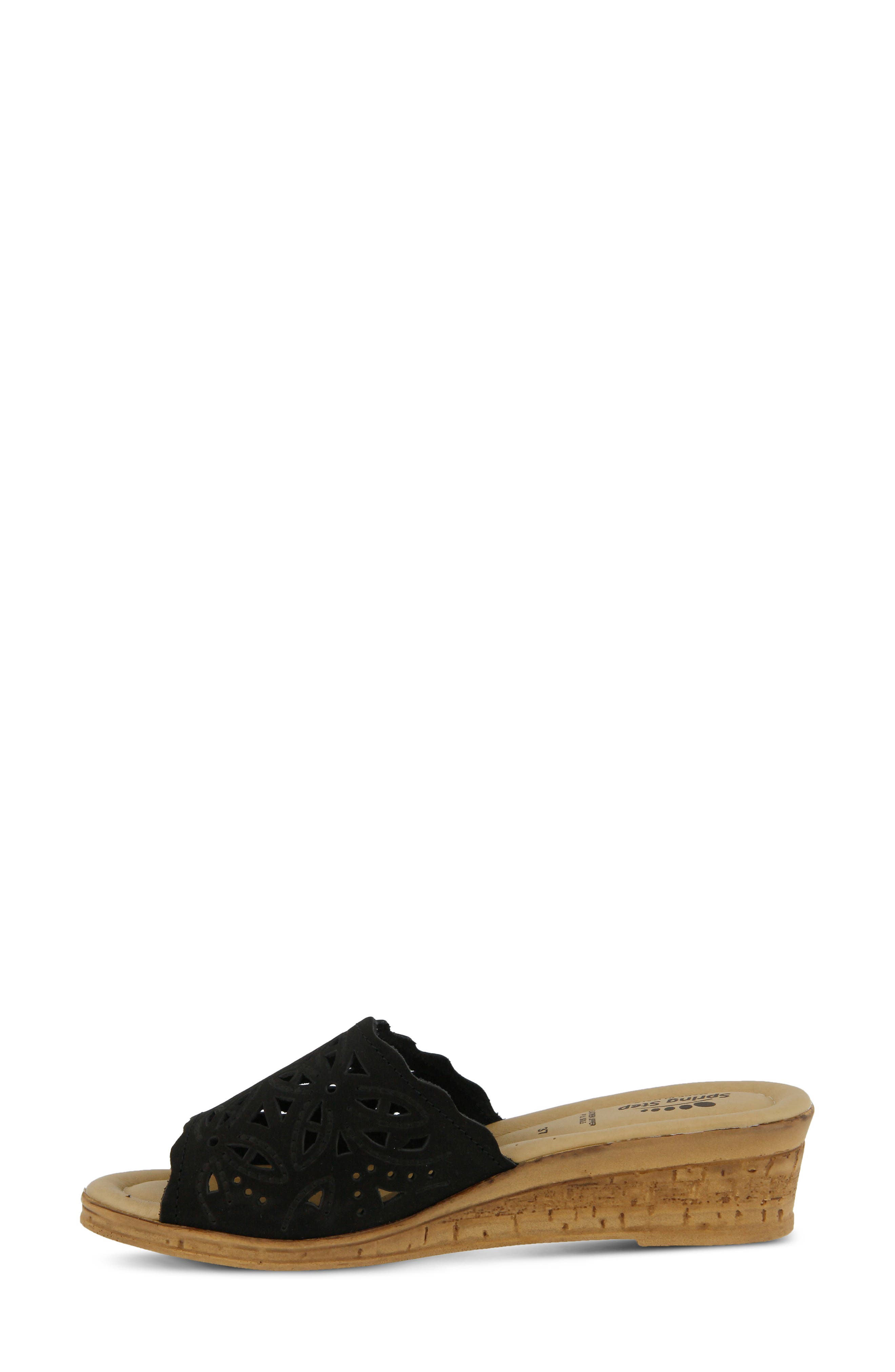 Estella Sandal, Alternate, color, BLACK NUBUCK LEATHER