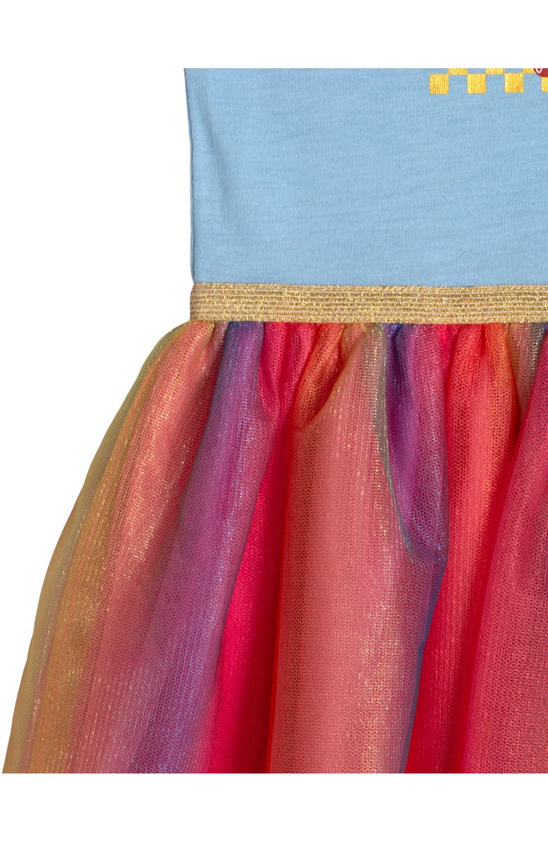 Disney Cars Short Sleeve Tutu Dress, Alternate, color, Blue Rainbow