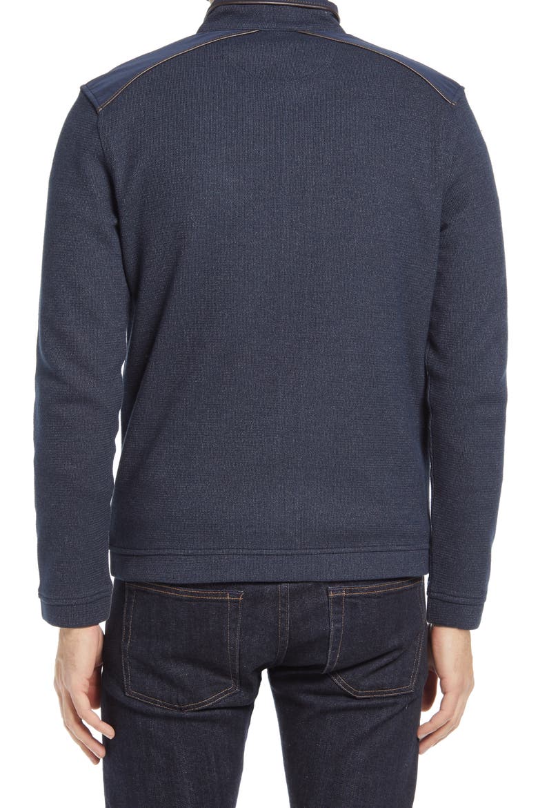 Mélange Knit Zip-Up Jacket, Alternate, color, NAVY