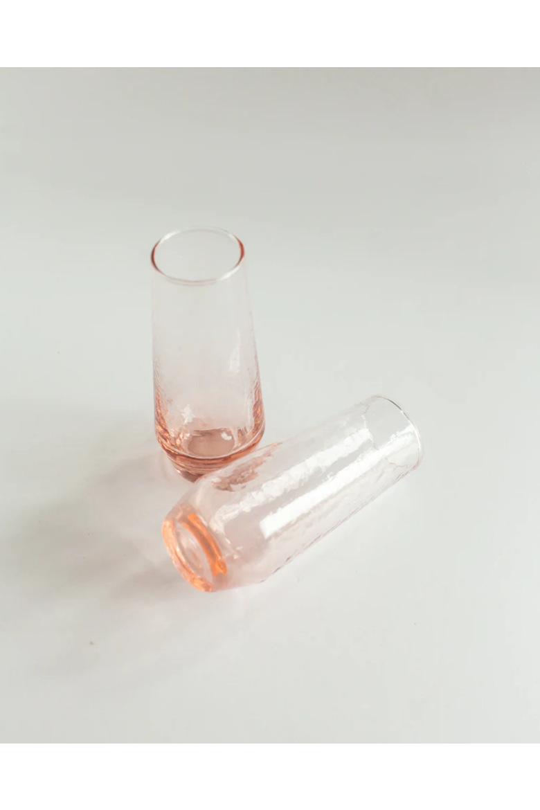 Handblown Hammered Champagne Flutes - Set of 2, Alternate, color, Blush