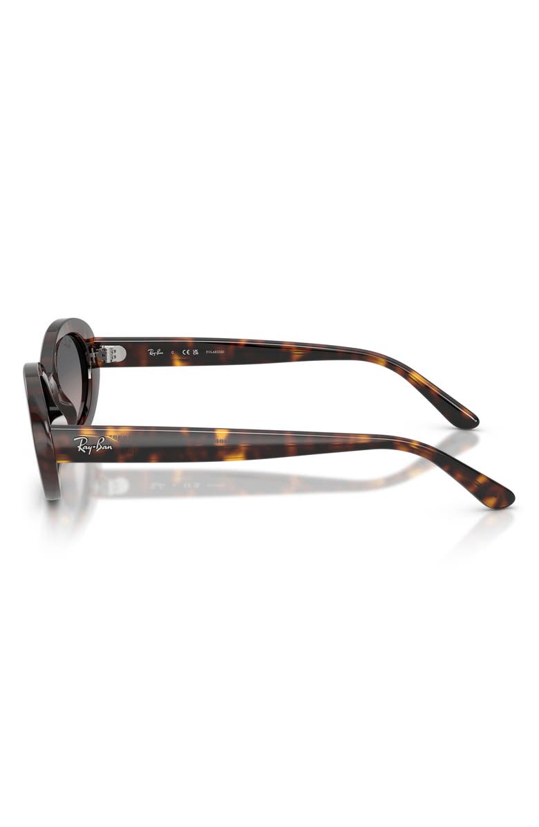 Ray-Ban 54mm Gradient Polarized Oval Sunglasses, Alternate, color, Havana / Grey Gradient Polar