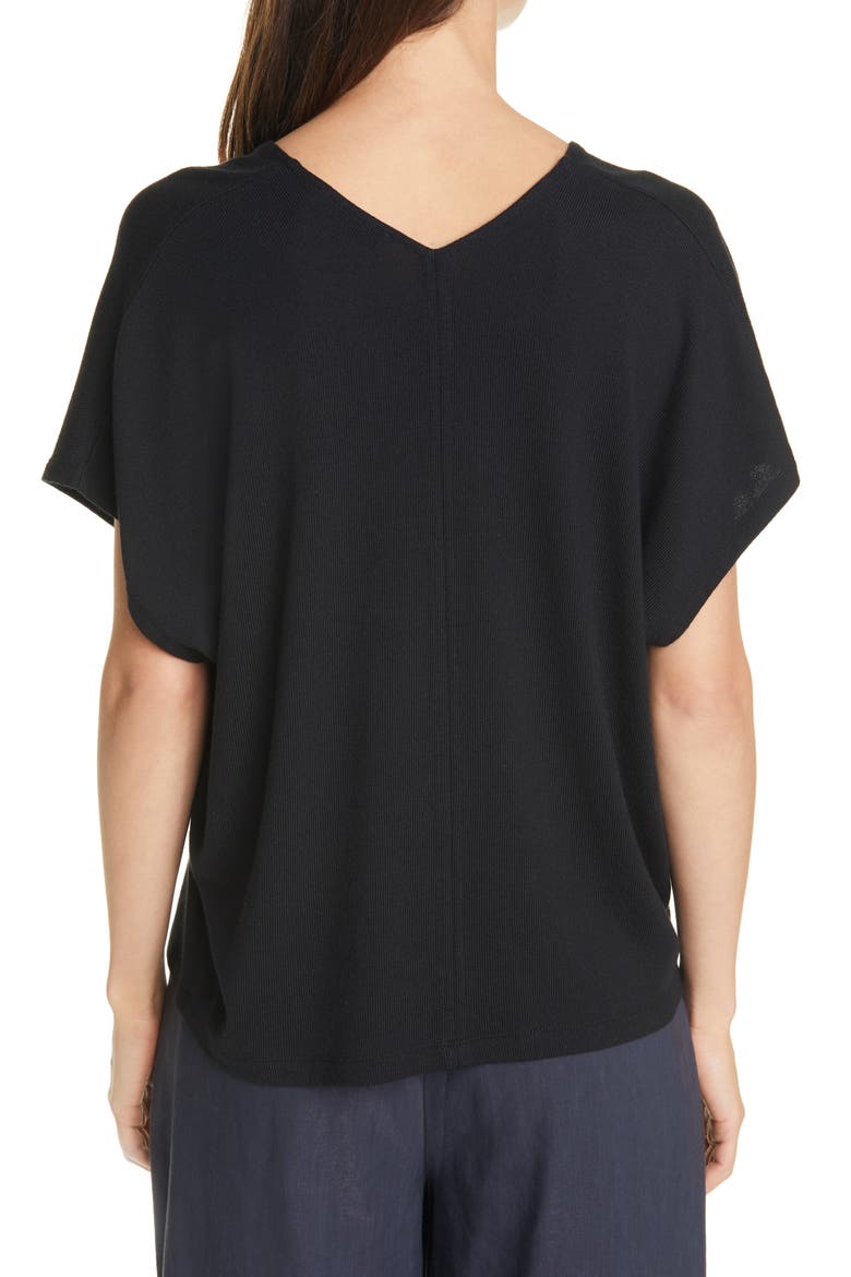 V-Neck Top, Alternate, color, BLACK
