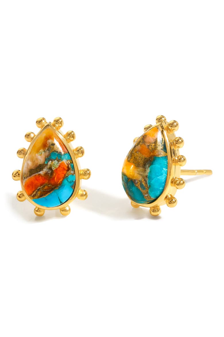 Mohave Turquoise Drop Earrings, Main, color, ORANGE