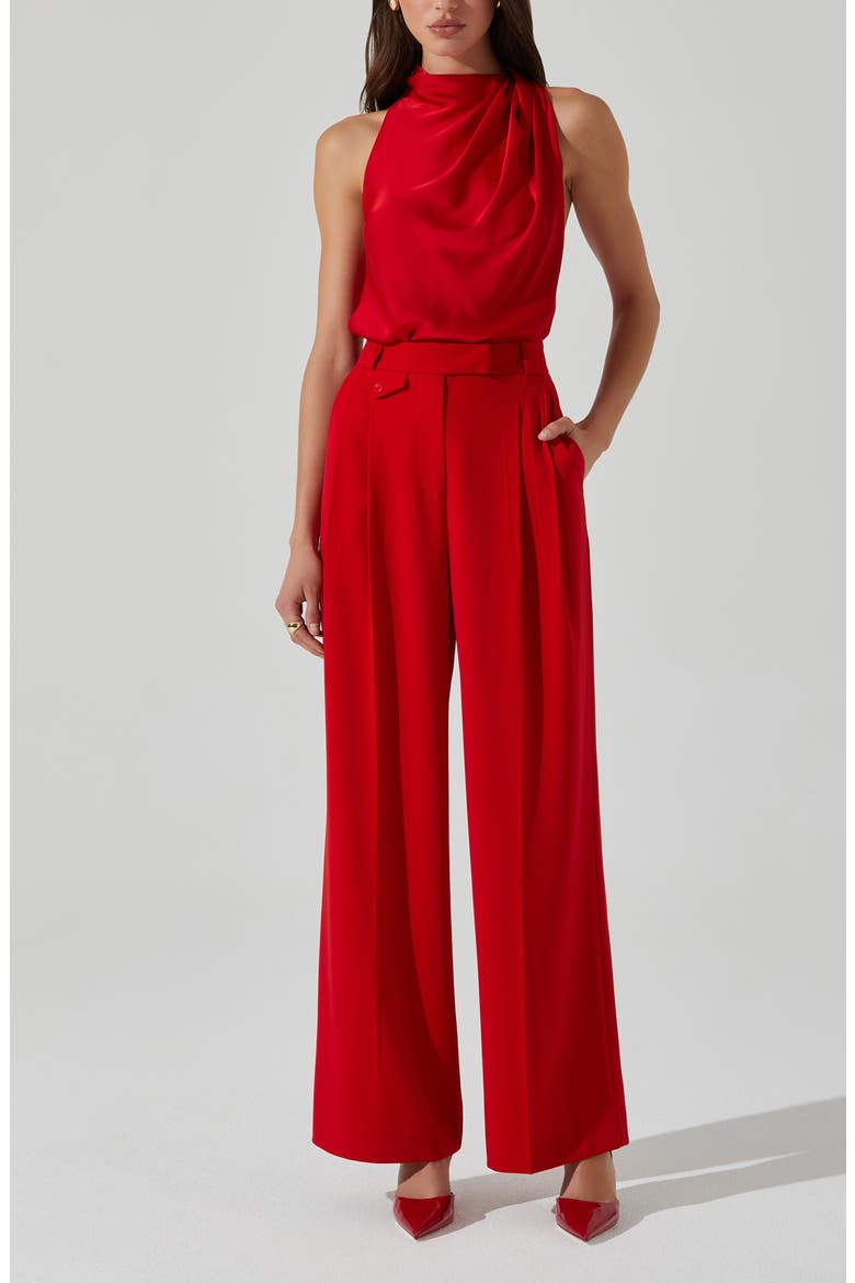 Bryony High Waist Wide Leg Pants, Alternate, color, RED