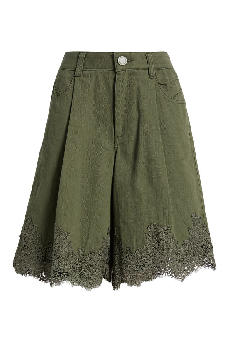 Skyrise Lace Trim Bermuda Shorts, Alternate, color, FOREST MOSS