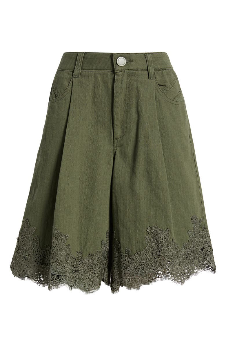 Wit & Wisdom Skyrise Lace Trim Bermuda Shorts, Alternate, color, Forest Moss