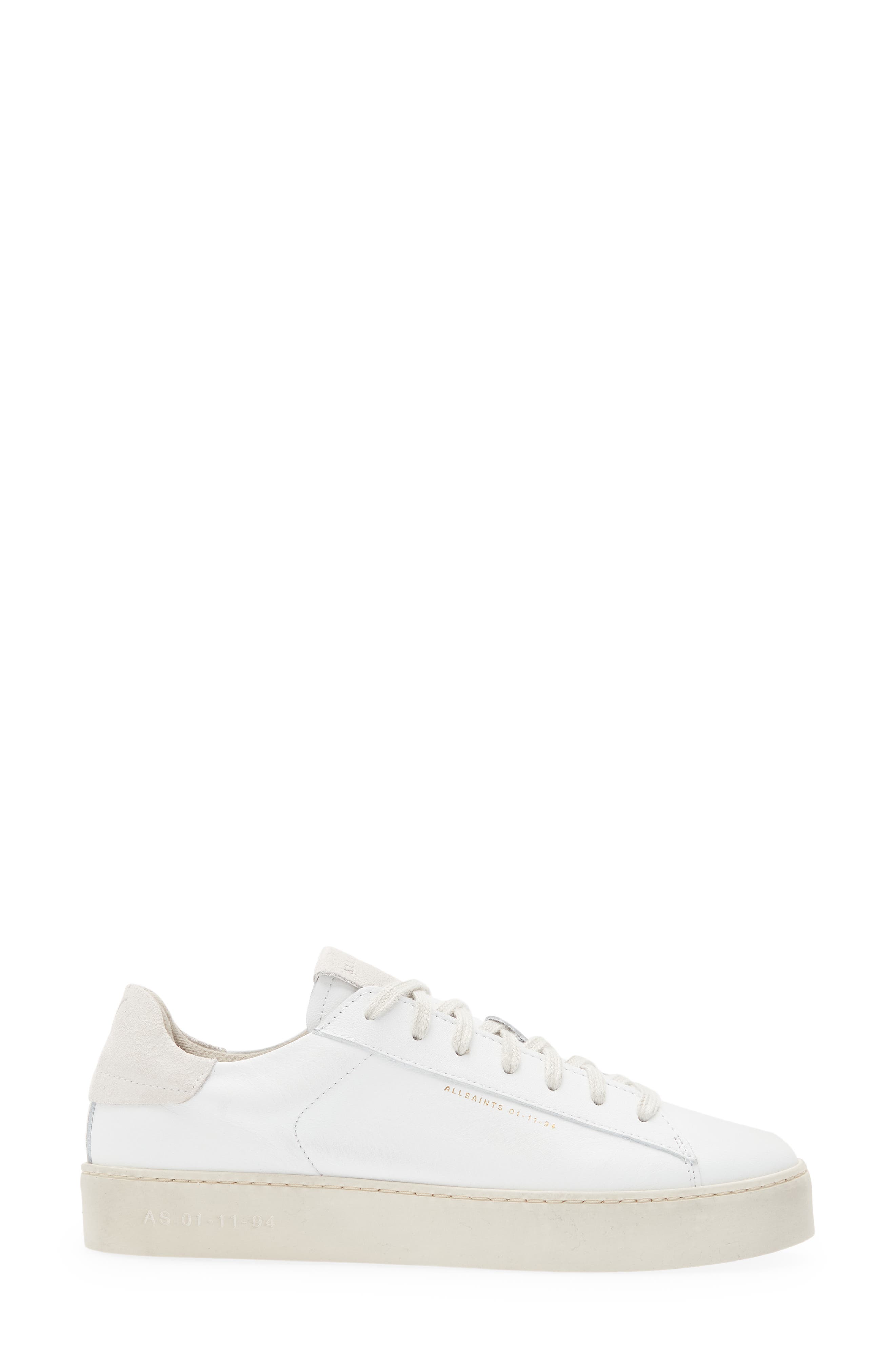 AllSaints Shana Low Top Sneaker, Alternate, color, White