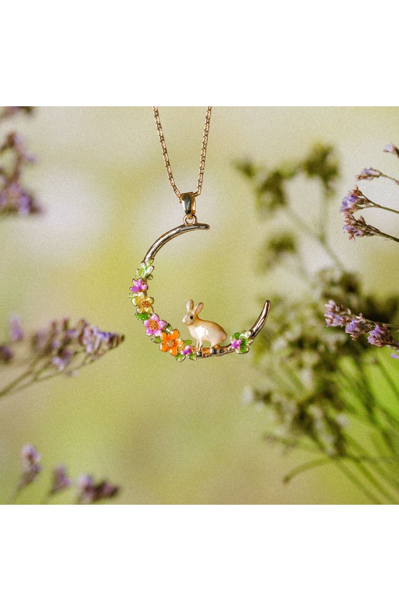 Bill Skinner Studio Flower Rabbit Hoop Necklace, Alternate, color, Flower Rabbit