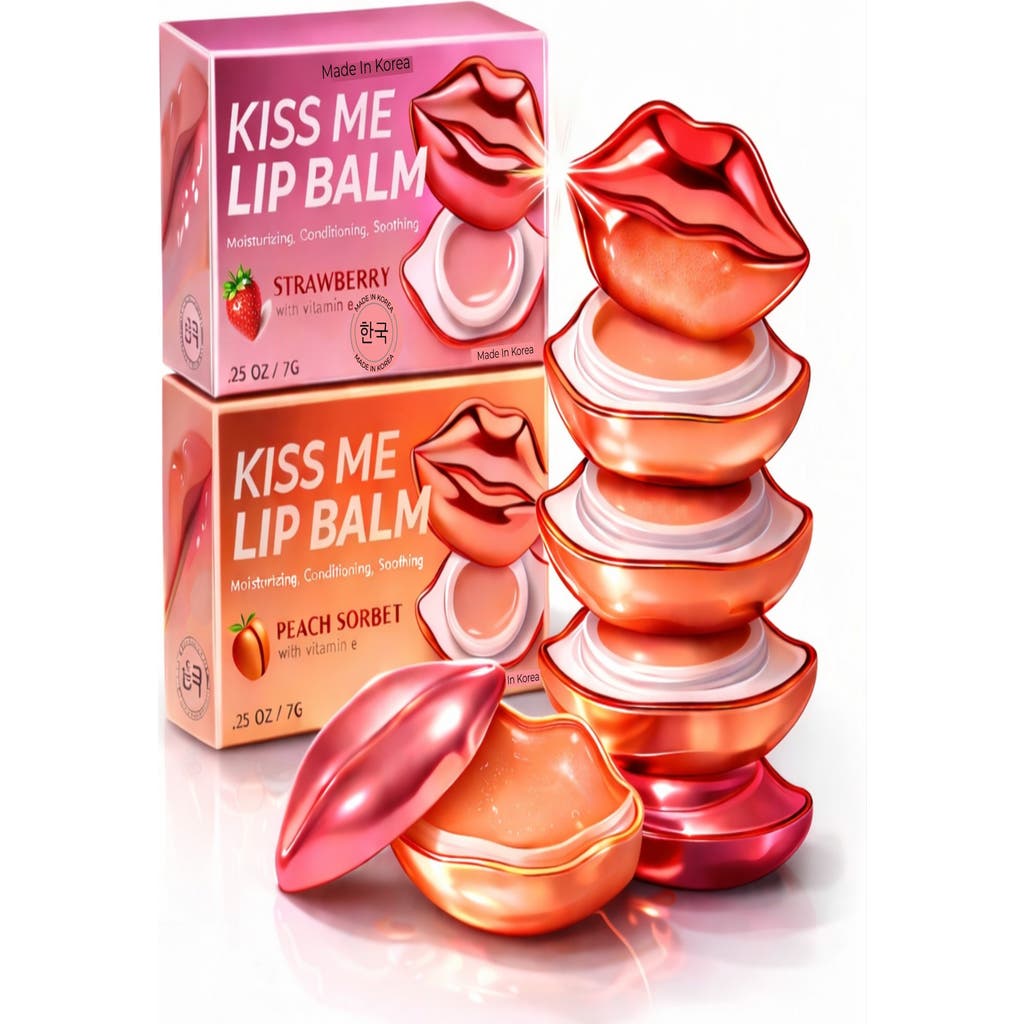 Lovery Korean Skincare Kiss Me Lip Balm Duo Set In Pink