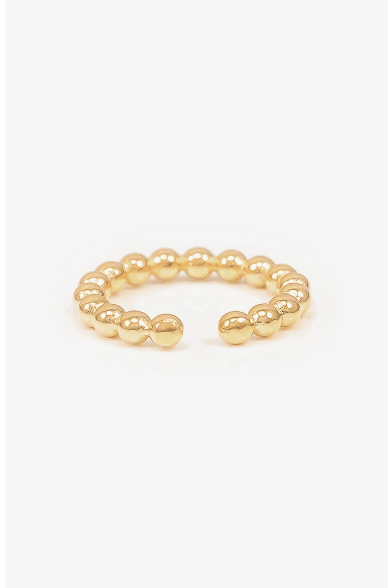 14k Gold Plated Brigitte Ball Chain Open Ring Gift Idea, Alternate, color, Gold
