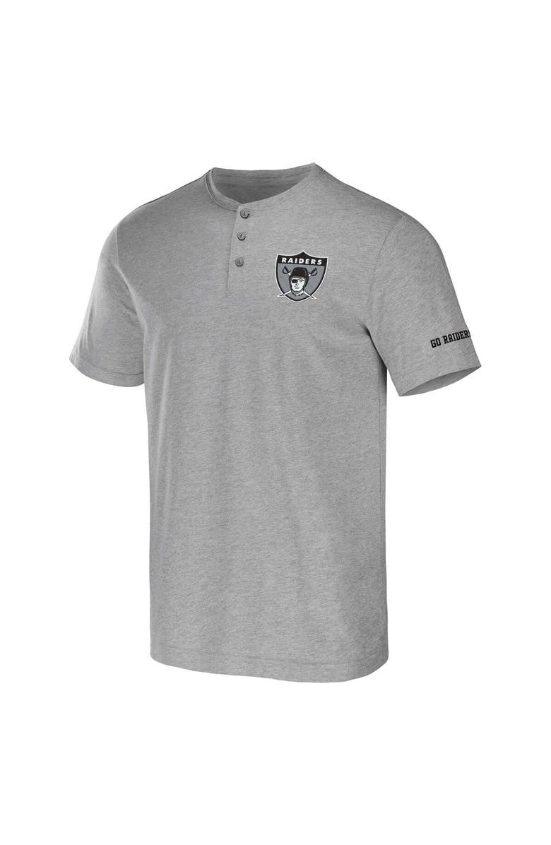 NFL X DARIUS RUCKER Men's NFL x Darius Rucker Collection by Fanatics Heather Gray Las Vegas Raiders Henley T-Shirt, Alternate, color, Heather Gray