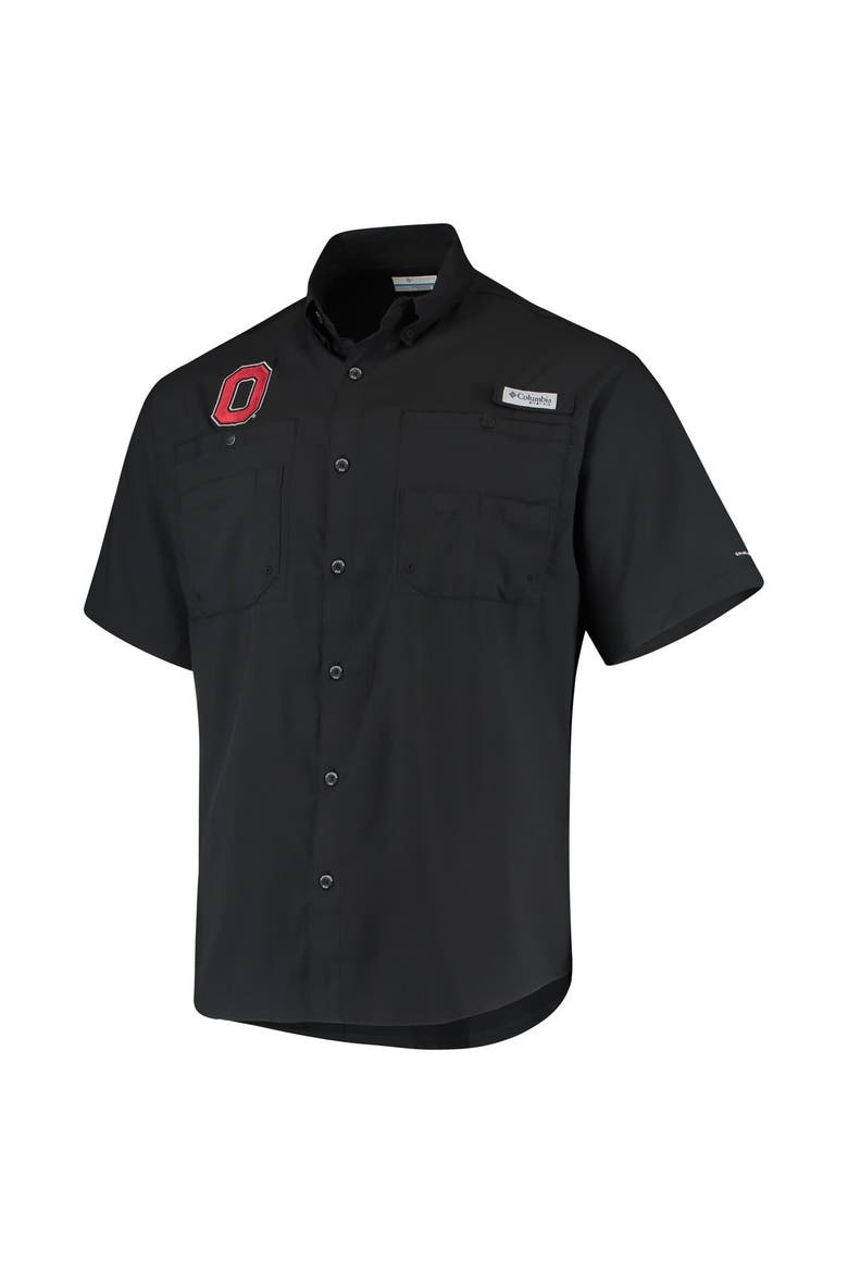 Men's Columbia Black Ohio State Buckeyes Tamiami Omni-Shade Button-Down Shirt, Alternate, color, Black
