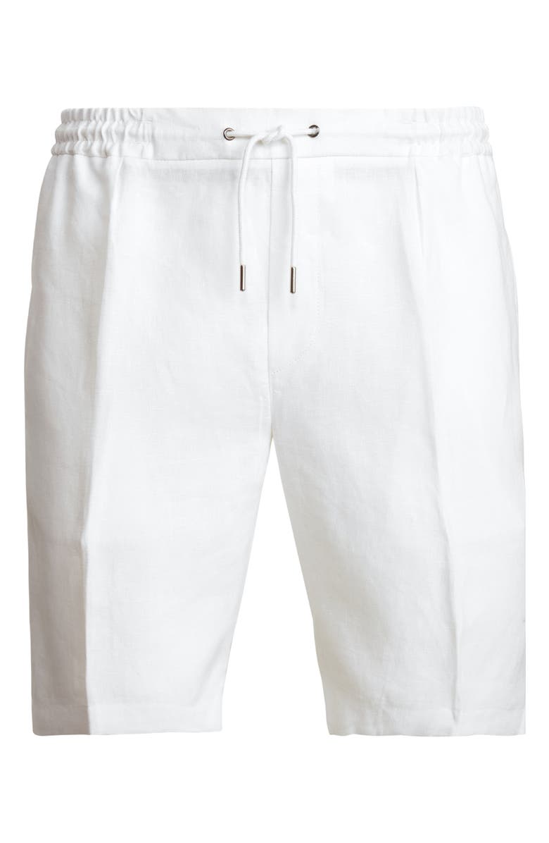 Ralph Lauren Purple Label Hand Tailored Drawstring Linen Shorts, Alternate, color, White