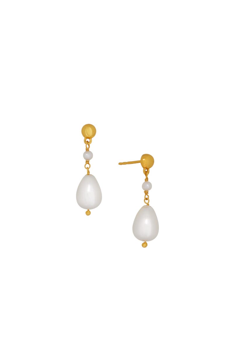 Ottoman Hands Kyra Pearl Drop stud Earrings, Main, color, Gold