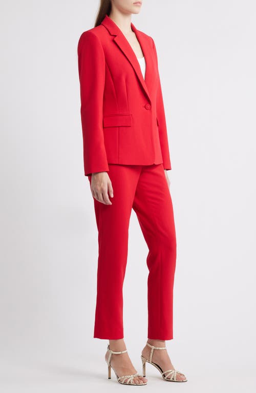Tahari Asl One-button Crepe Jacket In Red