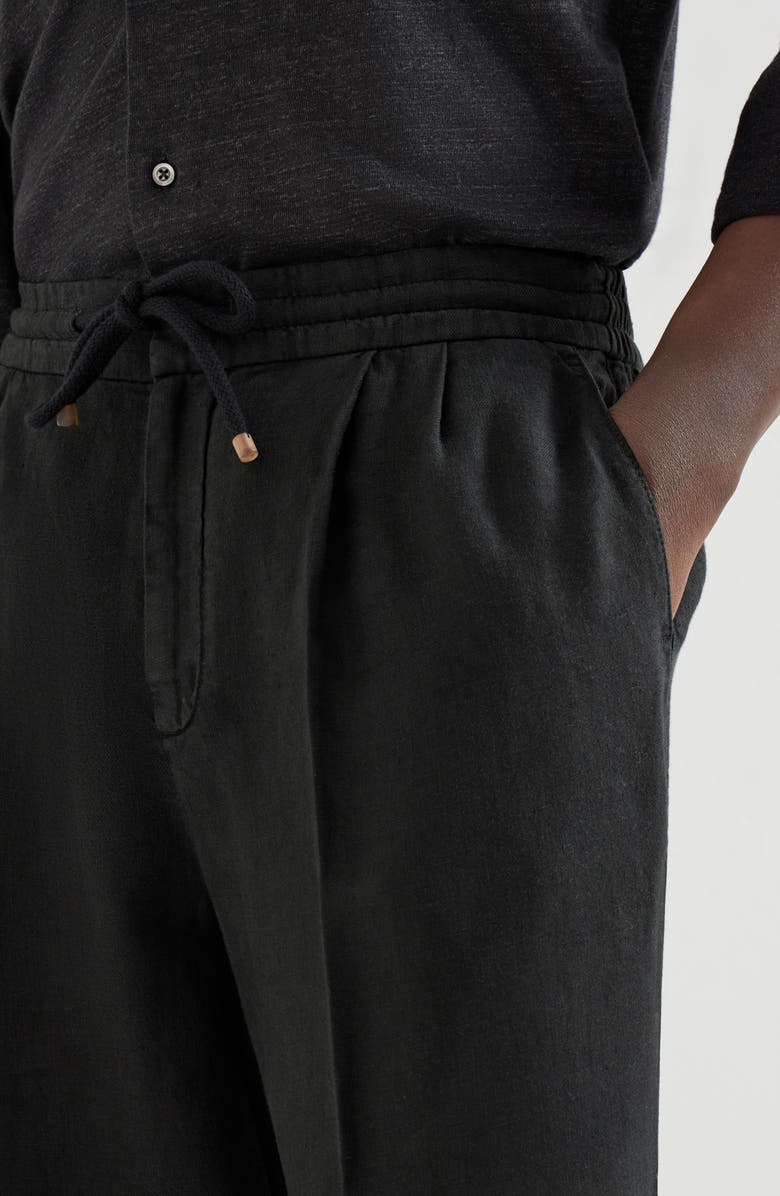 Brunello Cucinelli Trousers with drawstring, Alternate, color, Black