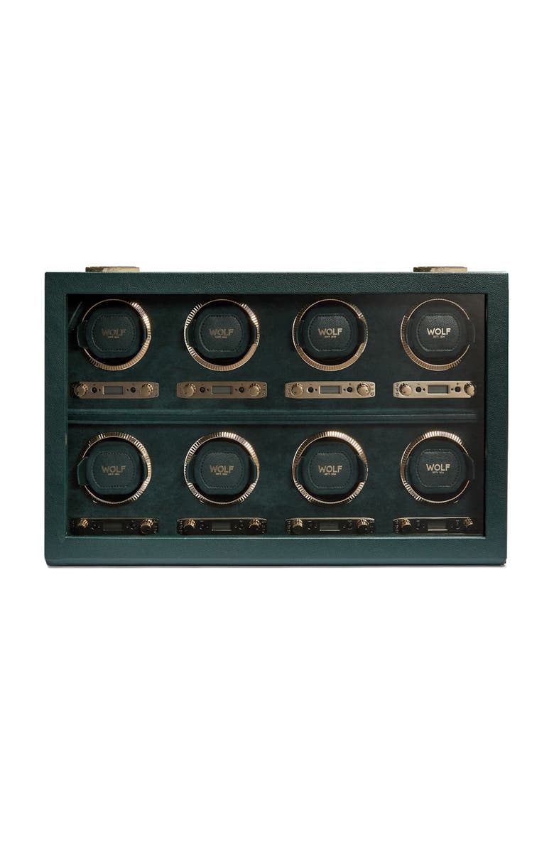 WOLF British Racing 8 Piece Watch Winder, Main, color, Green