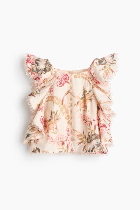 Sleeveless Linen-blend Top