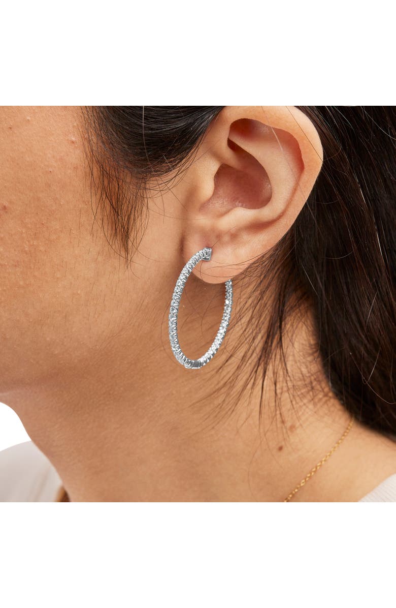 Haus of Brilliance 14K White Gold 1 1/2 Cttw Lab Grown Diamond Inside Out Hoop Earrings, Alternate, color, White