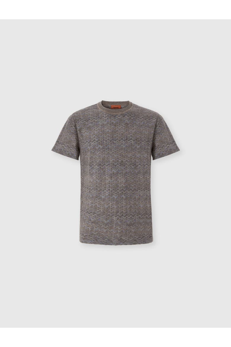 Cashmere And Viscose Knit Crewneck T-shirt, Main, color, Multicoloured