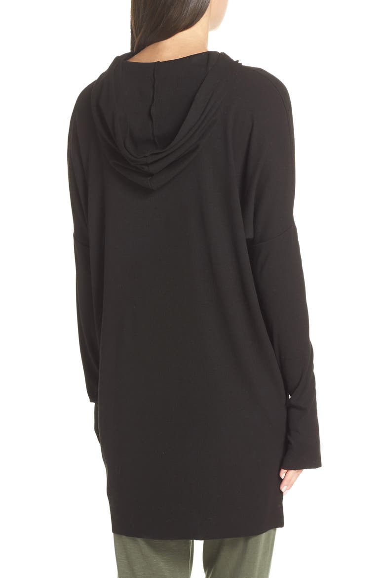 Brooklyn High/Low Hoodie, Alternate, color, BLACK