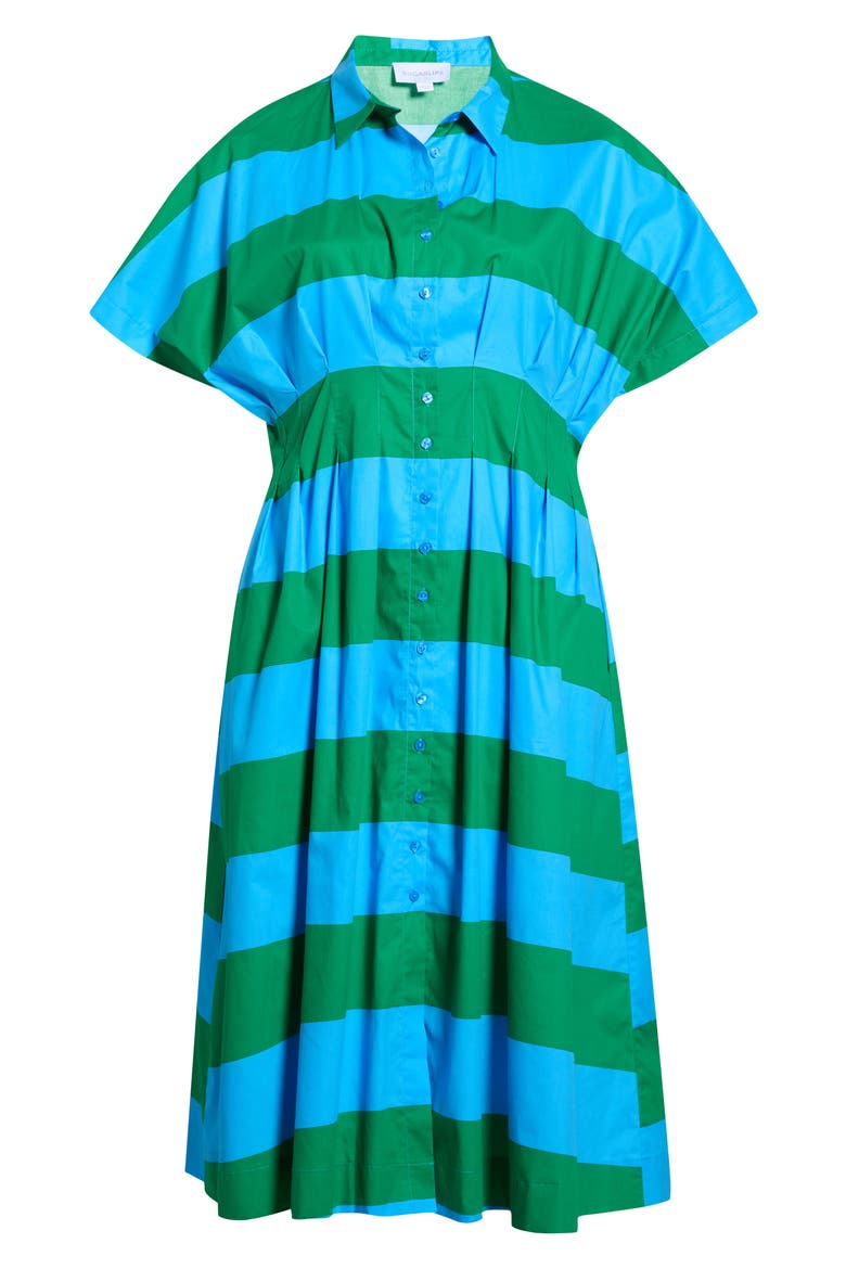 Wilderra Stripe Shirtdress, Alternate, color, BLUE-GREEN-STRIPE
