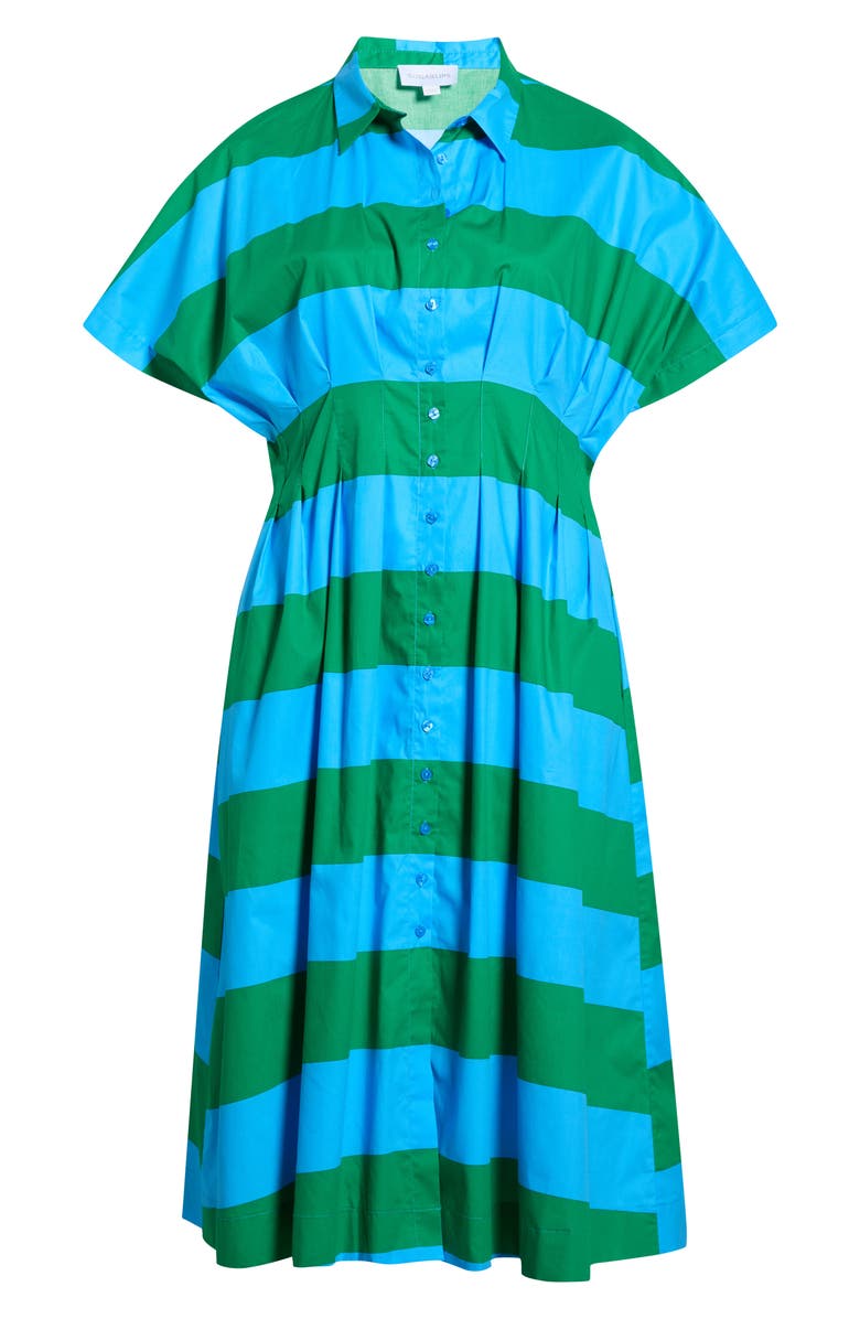 SUGARLIPS Wilderra Stripe Shirtdress, Main, color, Blue-Green-Stripe