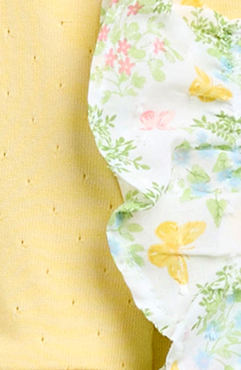 Little Me Garden Dress, Bloomers & Cardigan Set, Alternate, color, Yellow