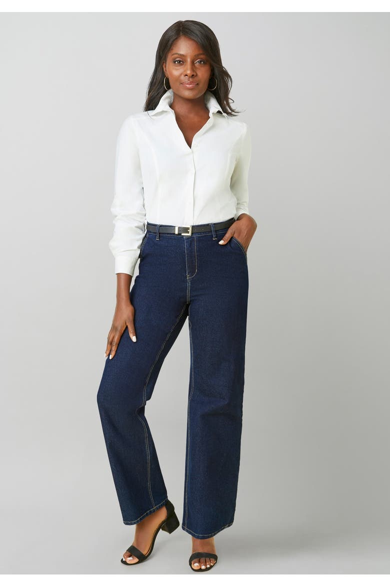True Fit Stretch Denim Wide Leg Jean, Alternate, color, INDIGO