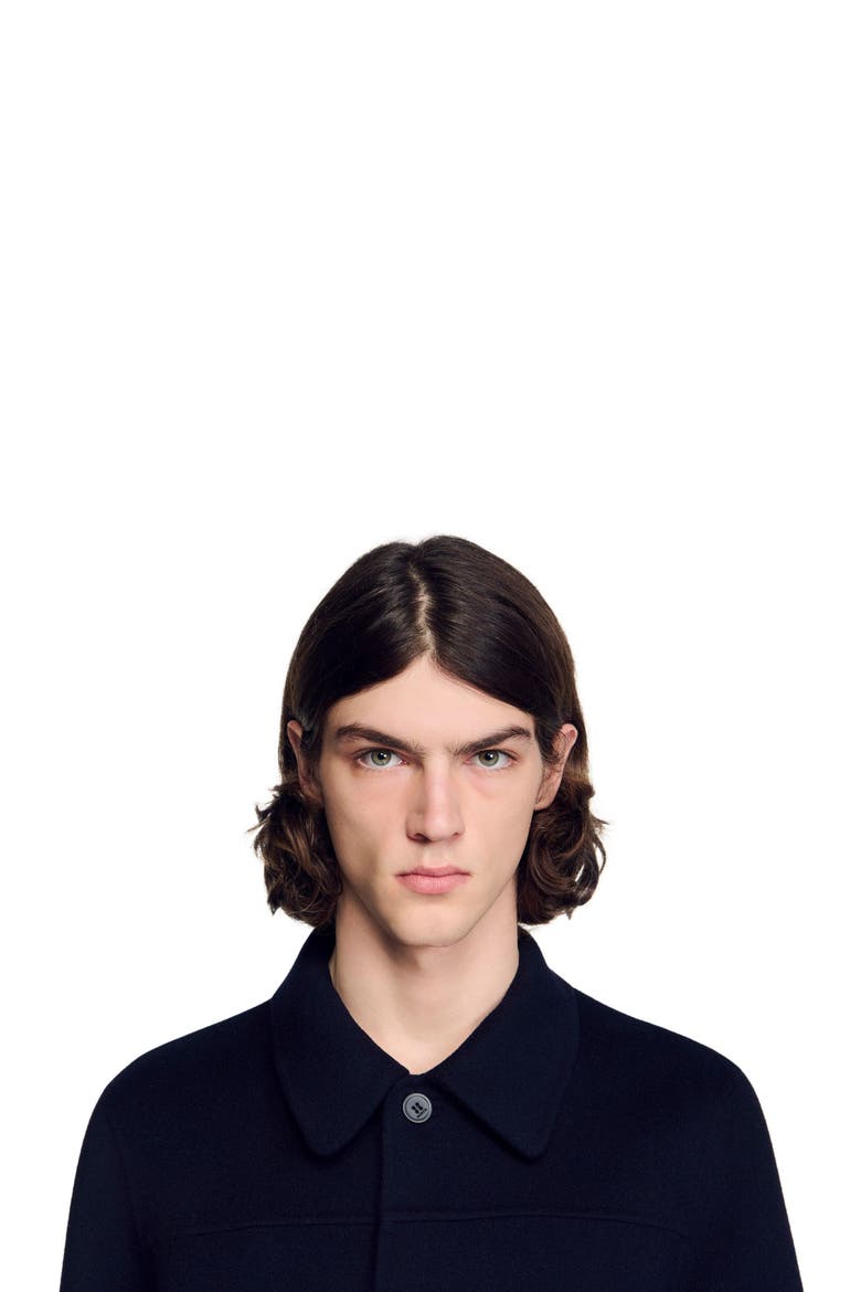 Wool jacket with regular collar, Alternate, color, Navy blue
