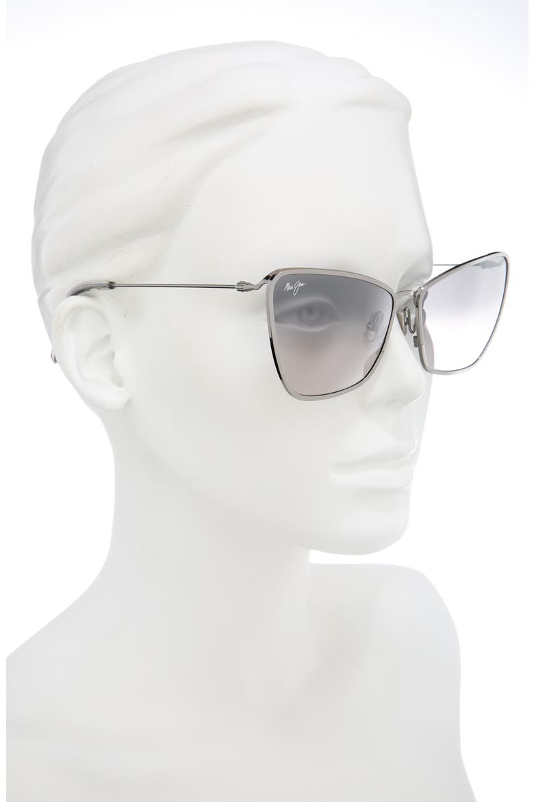 Puakenikeni 61mm Polarized Cat Eye Sunglasses, Alternate, color, GREY GREY GREY