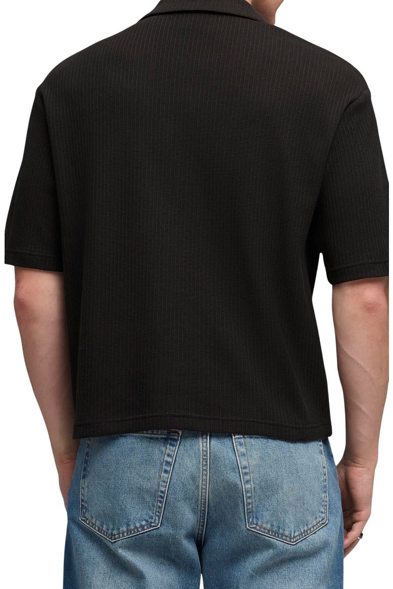 Wardrobe Essentials Waffle Knit Boxy Button-Up Shirt, Alternate, color, PUMA BLACK