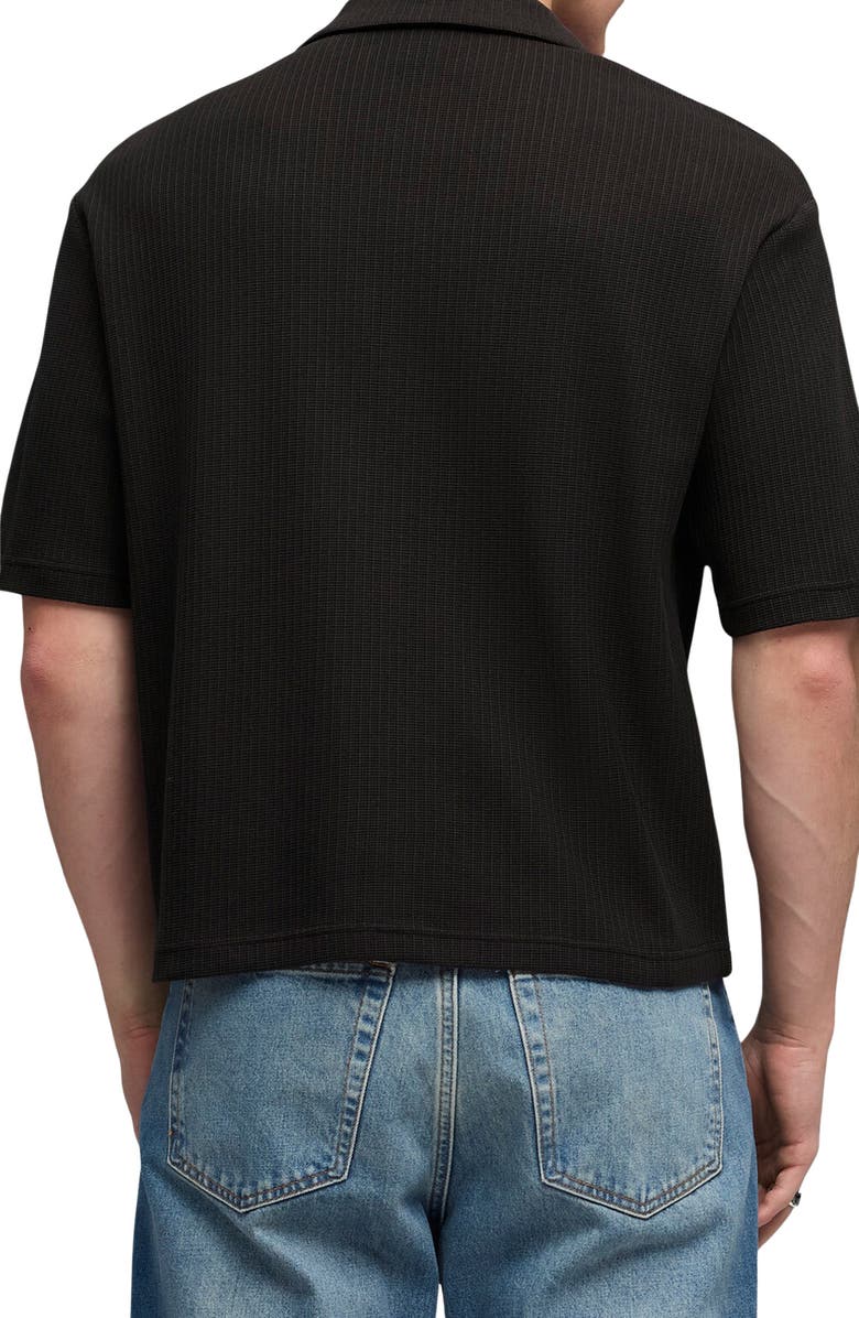 PUMA Wardrobe Essentials Waffle Knit Boxy Button-Up Shirt, Alternate, color, Puma Black