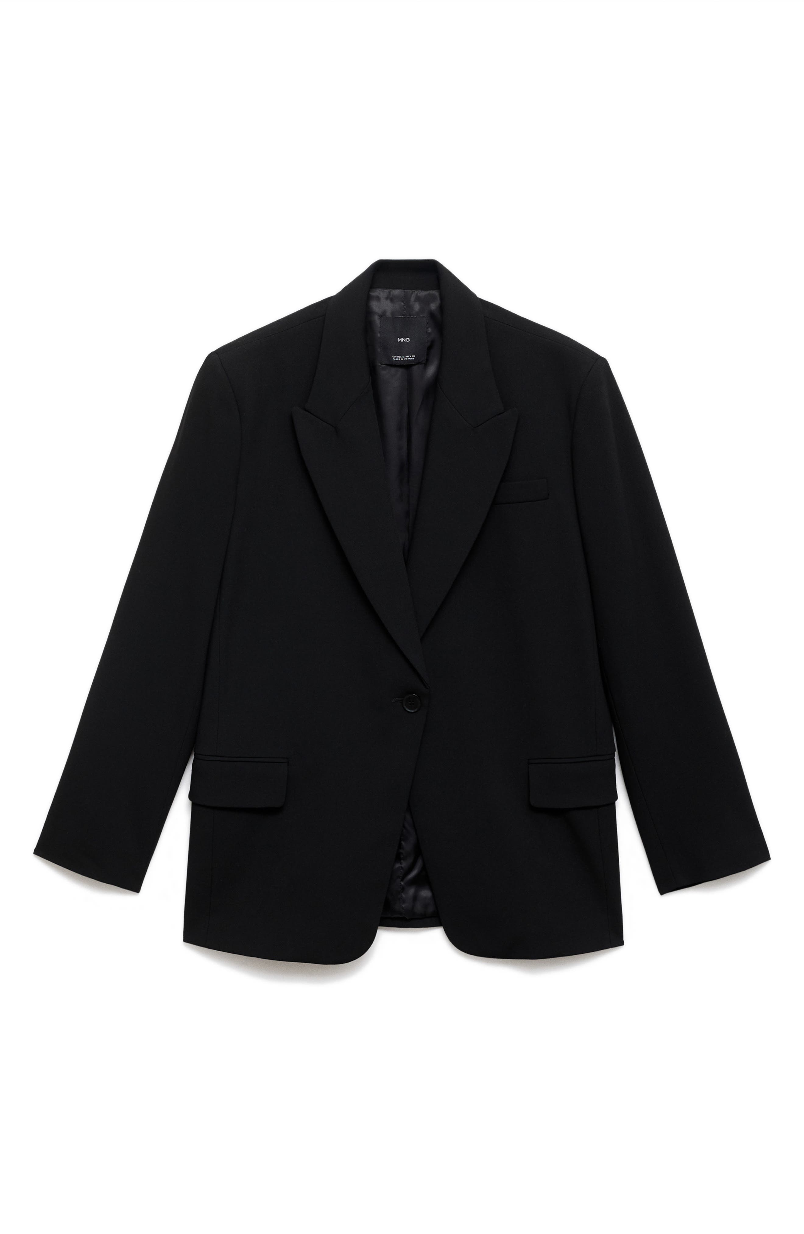 Straight Fit One-Button Suit Blazer - image 2