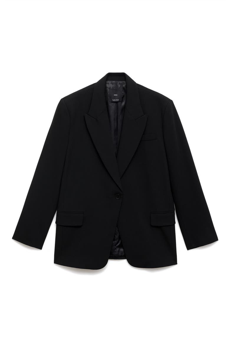 Straight Fit One-Button Suit Blazer, Alternate, color, BLACK