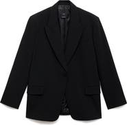 MANGO Straight Fit One-Button Suit Blazer