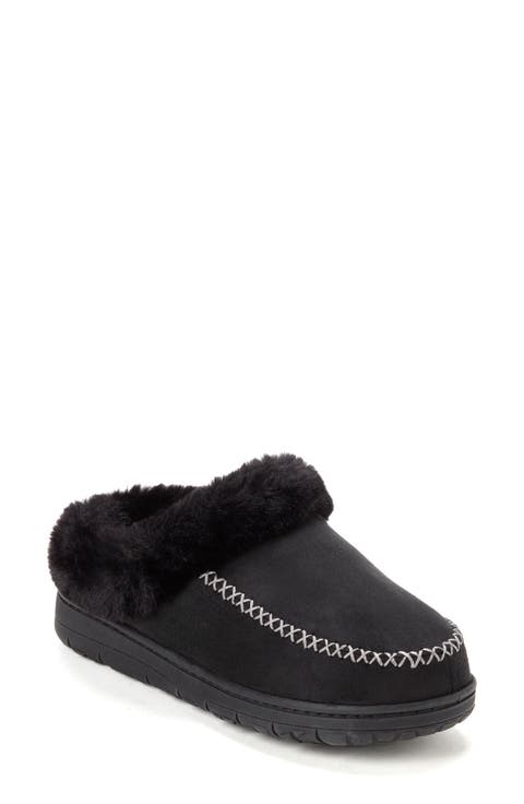 Microsuede Moc Toe Clog Slipper