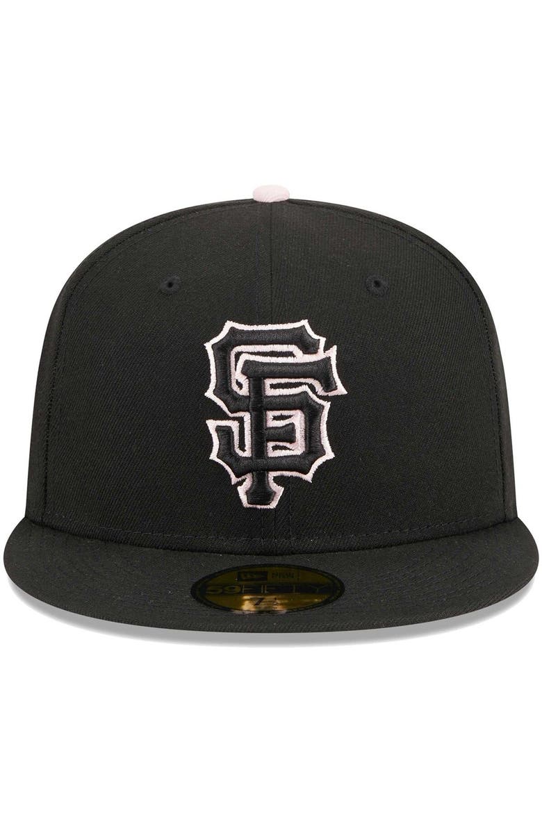 New Era Men's New Era Black San Francisco Giants Pastel Undervisor 59FIFTY Fitted Hat, Alternate, color,