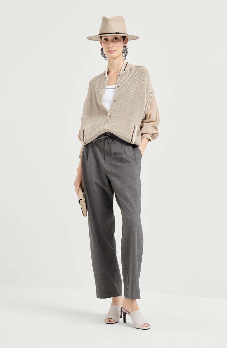 Brunello Cucinelli Tailored track trousers, Alternate, color, Medium Grey