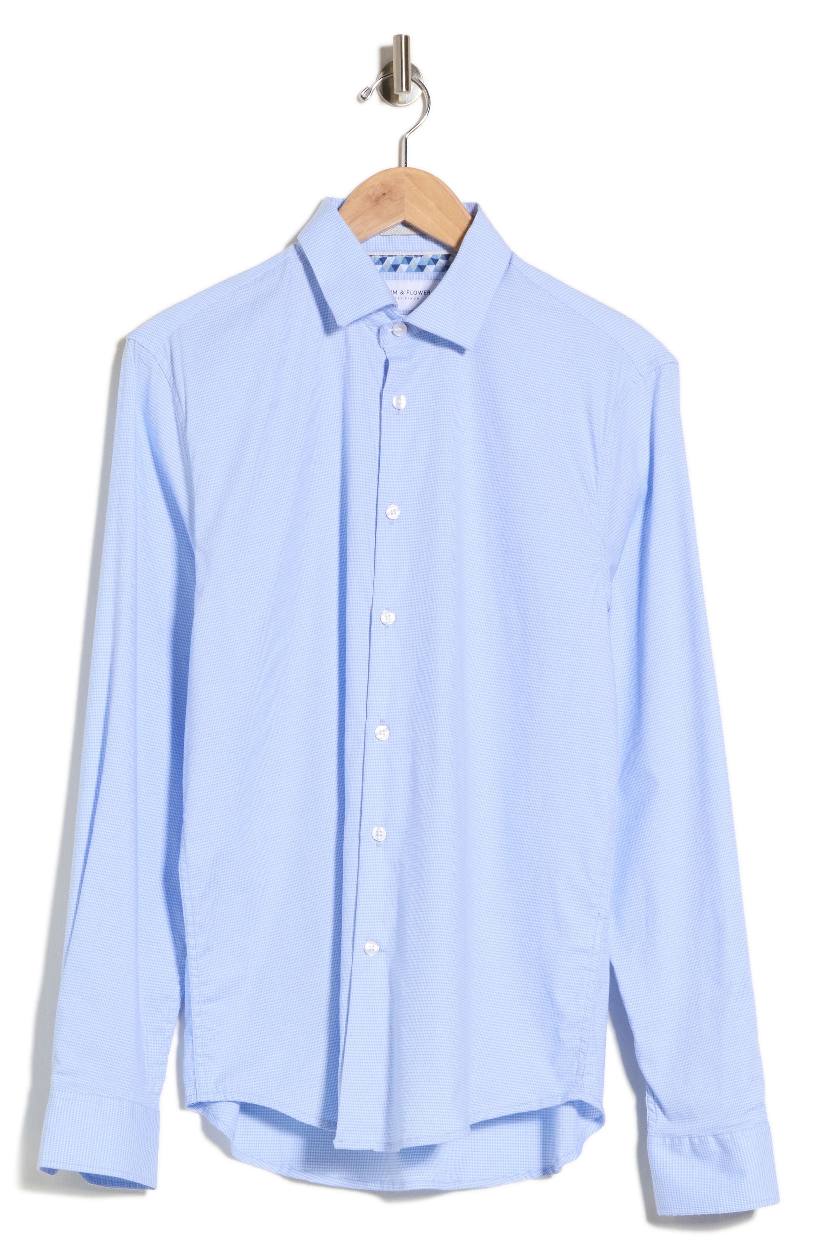 Micro Geo Print Button-Up Shirt