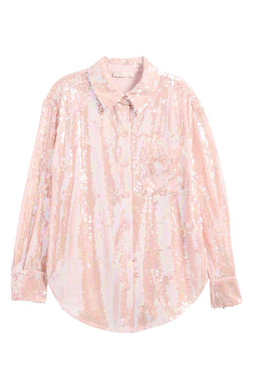 WAYF WAYF FIND YOUR LIGHT SEQUIN BUTTON-UP SHIRT 